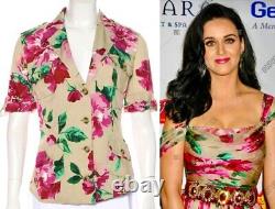 1.1K New Dolce & Gabbana Katy 2013 Floral Blouse 38 2 Top Button Down Jacket S