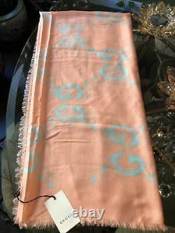 100% Authentic GUCCI Large GG Ghost Silk Scarf Limited Edition