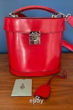100% Authentic new Mark Cross special edition red Benchley bag $2000+