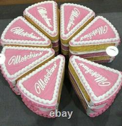 $1085 AW20 Moschino Couture Jeremy Scott Cake Slice Clutch Logo Marie Antoinette