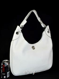 $1250 NWT Ghurka The Chandra White Pebble Italian Leather Hobo Tote Purse Bag