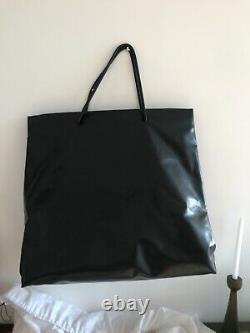 $1470 AW20 Moschino Couture Jeremy Scott OVERSIZED BLACK SHOPPER withWHITE LOGO