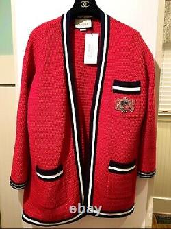 4,380 NWT GUCCI 2018 Red Cardigan Sweater 38 40 42 2 4 6 Jacket Coat Top S M L