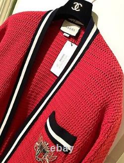 4,380 NWT GUCCI 2018 Red Cardigan Sweater 38 40 42 2 4 6 Jacket Coat Top S M L