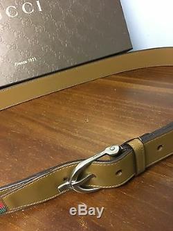 $420+Tx GUCCI Equestrian Belt Green/Red Web Detail Limited Edition 2017! 43