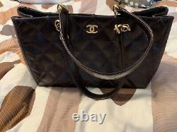 $4500 NWOT Authentic CHANEL Made in ITALY? Brown Leather Stitch Bag FS