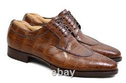 6000$ Santoni CROCODILE LIMITED EDITION Oxfords shoes mens UK 8F / US9 Brown