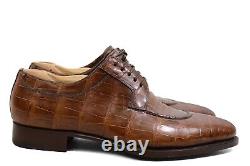 6000$ Santoni CROCODILE LIMITED EDITION Oxfords shoes mens UK 8F / US9 Brown