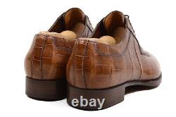 6000$ Santoni CROCODILE LIMITED EDITION Oxfords shoes mens UK 8F / US9 Brown