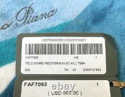 660$ Loro Piana Turquoise Limited Edition Cotton Beach Towel Made in Italy