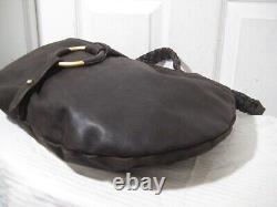 $ 685 Orciani Chocolate Brown Leather Hobo Bag Made In Italy