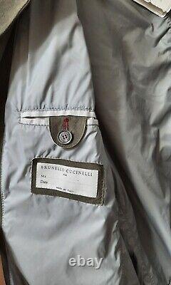 7595$ Brunello Cucinelli Mens Olive Suede Outwear Safari Jacket Sz Us M/50eu