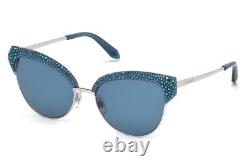 ATELIER SWAROVSKI SK164P 90X Blue Cat Eye Sunglasses Limited Edition 55-17-140