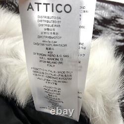 ATTICO Vivian Var. 3 Coat Brown Size 2/M White Fox-Fur Trim Belted RRP £1,950