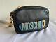 Aw20 Moschino Couture J Scott Black Leather Shoulder Bag With Gold Logo & Chains