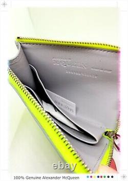 Alexander McQueen Limited Edition Fluorescent Yellow Zippered Rib Cage Wallet