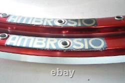 Ambrosio Excellence Team Edition 700C 36h Shiny Red balanced clincher rims x 2