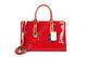 Arcadia Italian Vacchetta Trims Red Patent Leather Satchel $425.00 Nwt