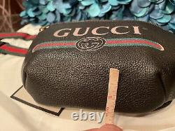Auth Gucci Gucci Logo Print Leather Belt Bag, Messenger, Shoulder Bag Size 90