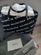 Authentic! Balenciaga Allover Logo Large East-west Coated Canvas Tote Retired