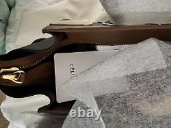 Authentic Celine Micro Luggage Tri-Color Black/Tan/Cream Leather Tote Bag $3600