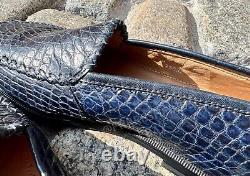 Authentic Giorgio's Blue Luxury Italian Genuine Crocodile Skin Loafers