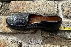 Authentic Giorgio's Blue Luxury Italian Genuine Crocodile Skin Loafers