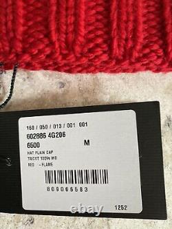 Authentic Gucci GG Logo Red M/58 22cm 100% Wool Beanie Limited Edition NWT
