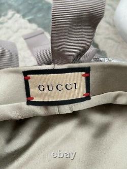 Authentic Gucci GG Logo Silver Mirror Metallic L/58cm Beret Limited Edition NWT