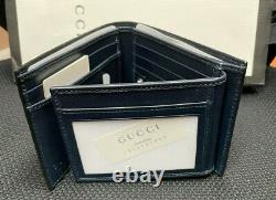 Authentic Gucci Men's Black Leather Wallet with ID Window Limited Edition NEW