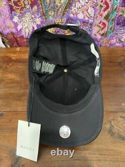 Authentic Gucci New York Yankees Black Baseball Cap 0/S Limited Edition NWT
