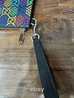 Authentic Gucci Psychedelic GG Lg 12x8x. 75 Pouch Clutch Bag Wristlet NEW