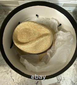 Authentic Gucci Web Straw Fedora Hat Sz M/57 Limited Edition Made in Italy NEW