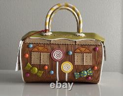 BRACCIALINI Beautiful Piece Of Art Leather Gingerbread House Bag NWT