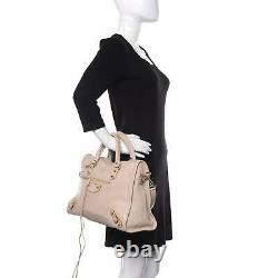 Balenciaga City Praline Beige Shiny Goat Leather Shoulder Bag 390154
