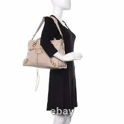 Balenciaga City Praline Beige Shiny Goat Leather Shoulder Bag 390154