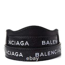Balenciaga Classic City Black Arena Leather Logo Strap Satchel 505550