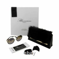 Blumarine 40 Yr Limited Edition Women Round Sunglasses Black Gold Mirrored Lens
