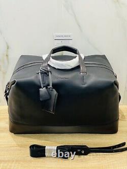 Borsone 48H In Pelle Santoni Nero Luxury Travel Bag Santoni Men Black Edition