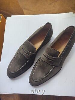 Brand New DI Bianco $895 Luxury Green Swede Loafers Hand Made Leather Sole 9,0 D