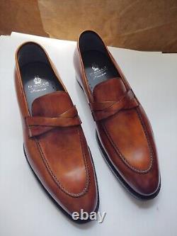 Brand New DI Bianco Luxury Chestnut Premium Calfskin Loafers Leather Sole 9,0