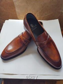 Brand New DI Bianco Luxury Chestnut Premium Calfskin Loafers Leather Sole 9,0