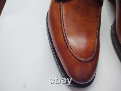 Brand New DI Bianco Luxury Chestnut Premium Calfskin Loafers Leather Sole 9,0