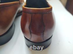 Brand New DI Bianco Luxury Chestnut Premium Calfskin Loafers Leather Sole 9,0