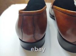 Brand New DI Bianco Luxury Chestnut Premium Calfskin Loafers Leather Sole 9,0