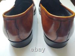 Brand New DI Bianco Luxury Chestnut Premium Calfskin Loafers Leather Sole 9,0