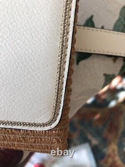 Brunello Cucinelli Crossbody/Belt women handbag. Raffia/Calf leather, MINT