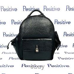Buscemi Aero Black Grained Leather Backpack Bag Large New