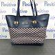 Buscemi Tote Intrecciato Navy Leather Tote Bag One Size New With Defect