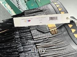 Buscemi Tote Raffia Fringe Black/Natural Leather Tote Bag One size